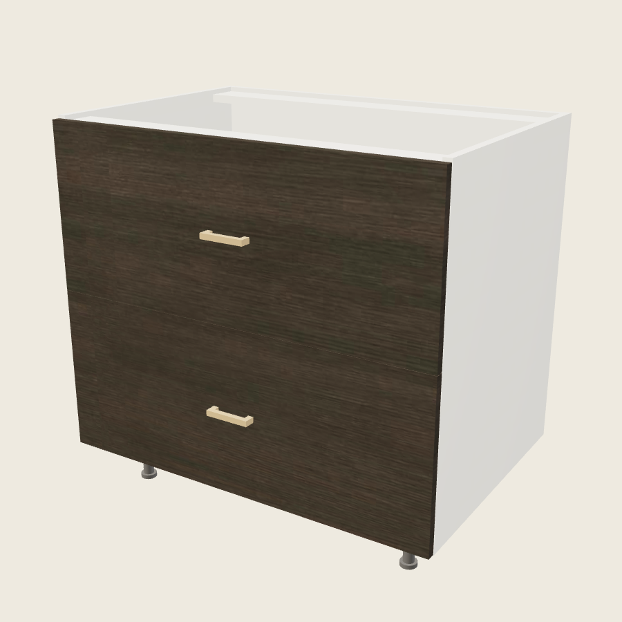 Torino Dark Wood Two Drawer Base - 2DB36 — 2020 catalog rendering; finish and installed options are illustrative