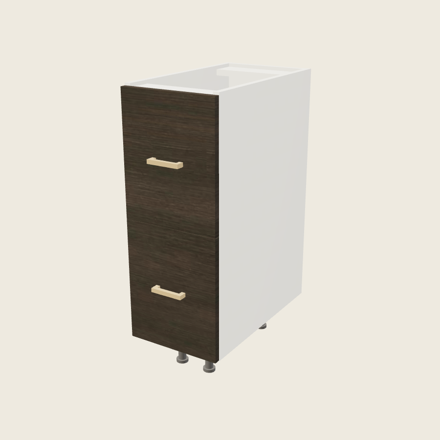 Torino Dark Wood Two Drawer Vanity Base - 2VDB12 — 2020 catalog rendering; finish and installed options are illustrative