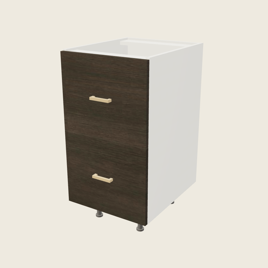 Torino Dark Wood Two Drawer Vanity Base - 2VDB18 — 2020 catalog rendering; finish and installed options are illustrative