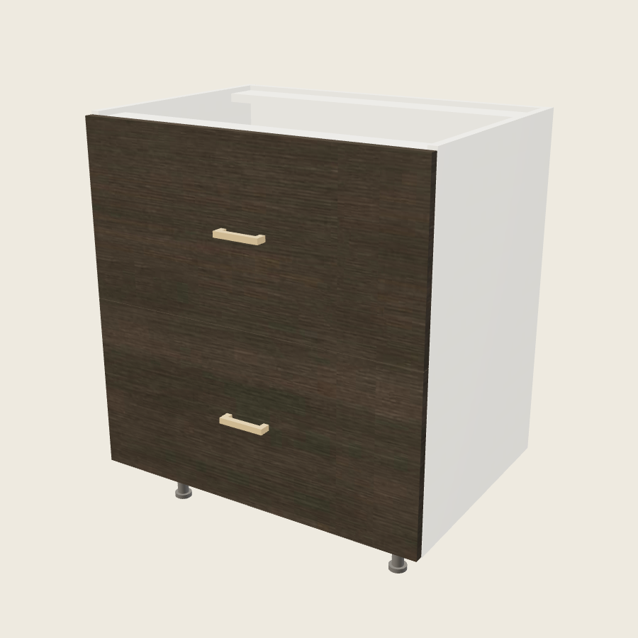 Torino Dark Wood Two Drawer Vanity Base - 2VDB30 — 2020 catalog rendering; finish and installed options are illustrative