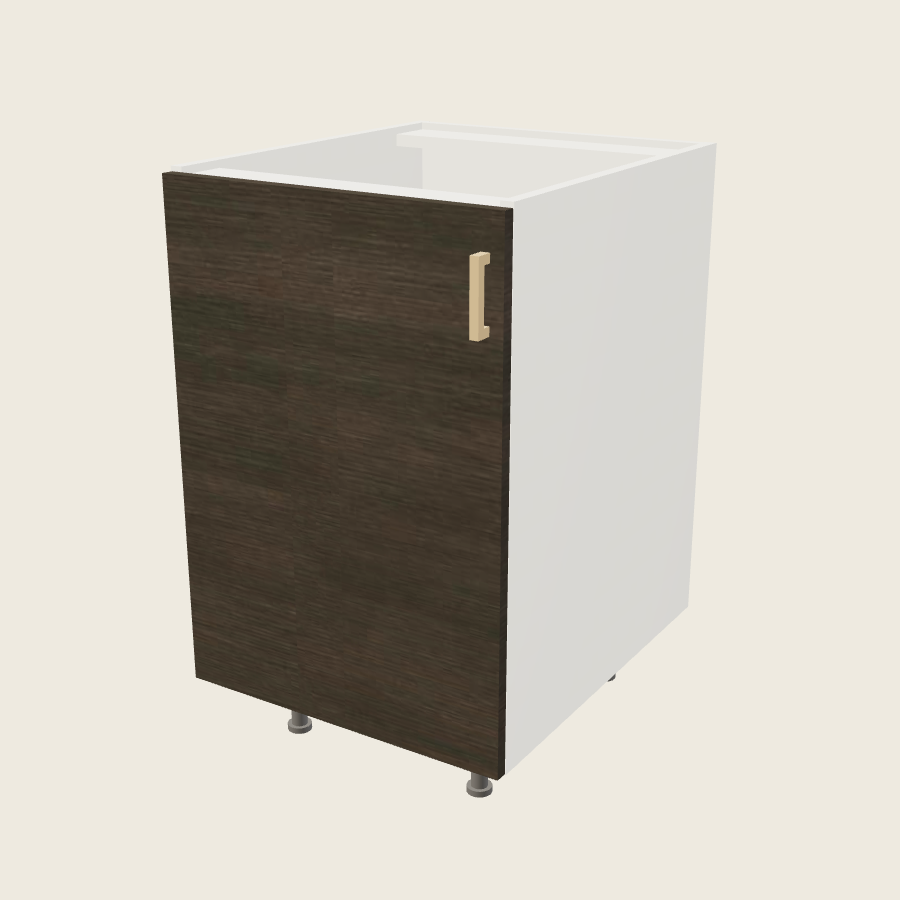 Torino Dark Wood Full Height Single Door Base Cabinet - B21FH — 2020 catalog rendering; left-hand arrangement shown; finish and installed options are illustrative