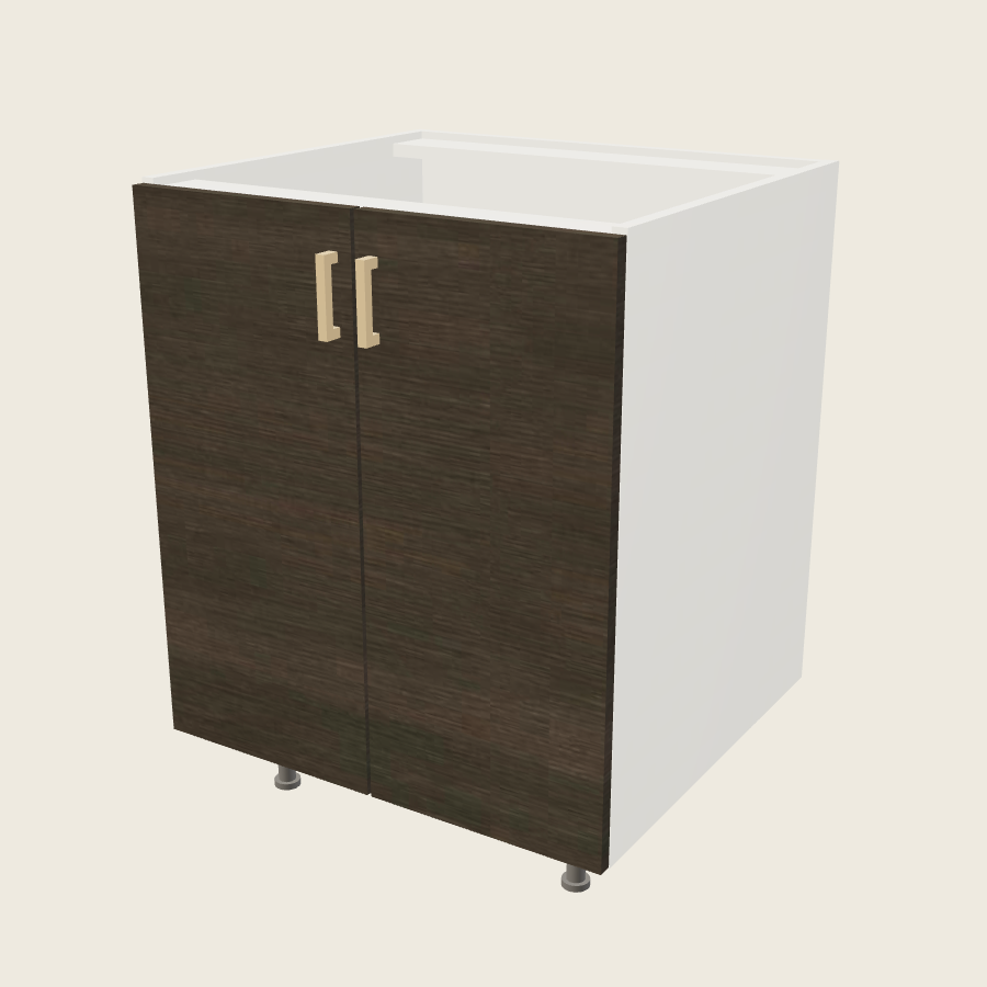 Torino Dark Wood Full Height Two Door Base - B27FH — 2020 catalog rendering; finish and installed options are illustrative