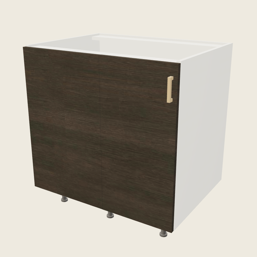 Torino Dark Wood Single Door Blind Base Corner Cabinet - BBC40/43FH — 2020 catalog rendering; left-hand arrangement shown; finish and installed options are illustrative