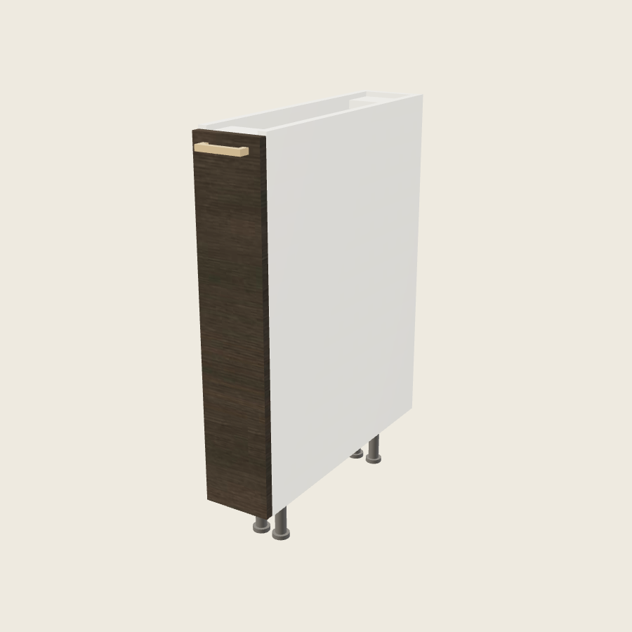 Torino Dark Wood Full Height Door Bases with Basket Pullout - BPO6FH — 2020 catalog rendering; finish and installed options are illustrative