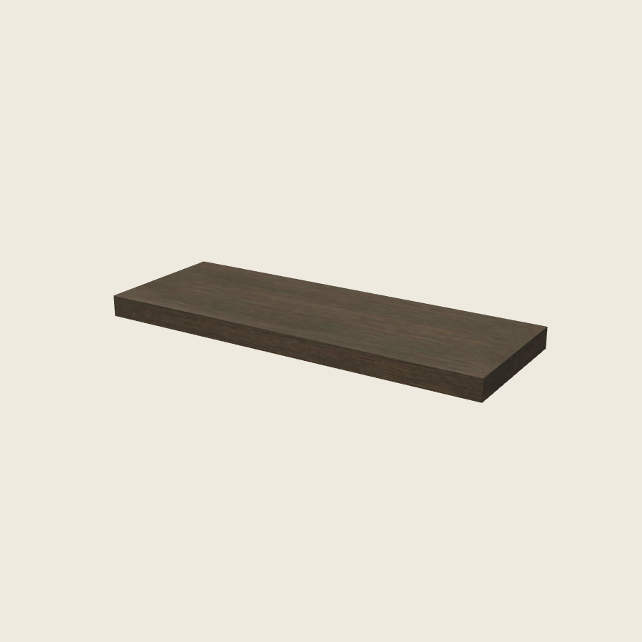 Torino Dark Wood Floating Shelf - FS36 — 2020 catalog rendering; finish and installed options are illustrative