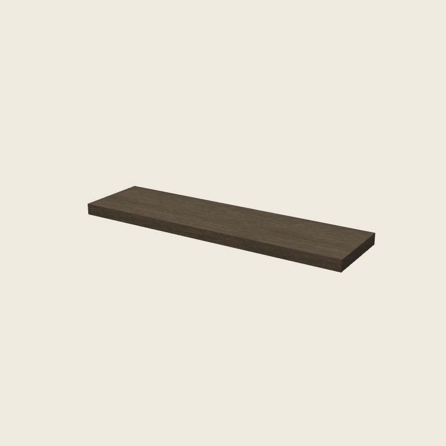 Torino Dark Wood Floating Shelf - FS48 — 2020 catalog rendering; finish and installed options are illustrative