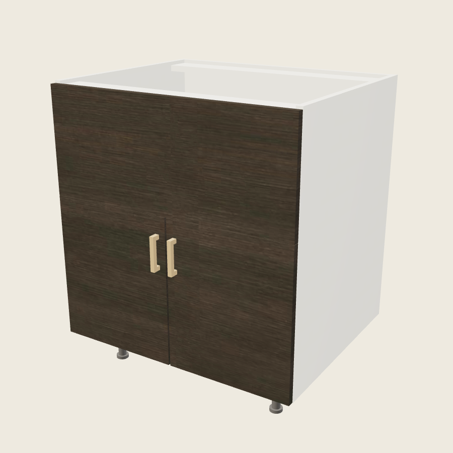 Torino Dark Wood Farm Sink Base - FSB30 — 2020 catalog rendering; finish and installed options are illustrative
