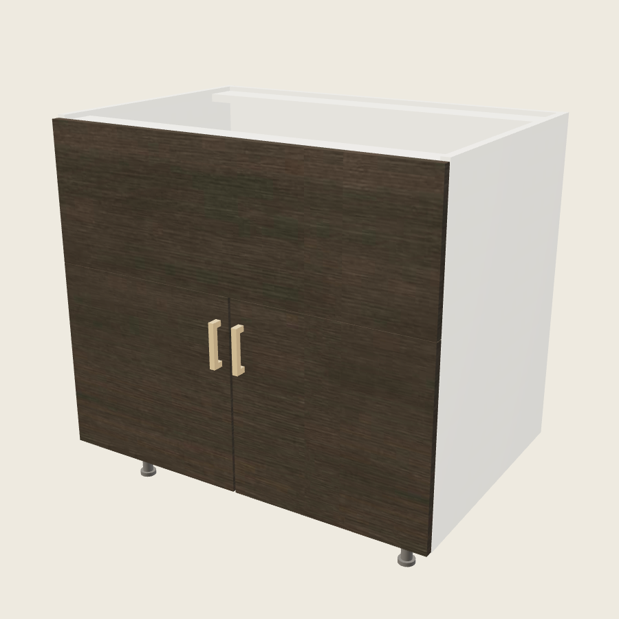 Torino Dark Wood Farm Sink Base - FSB36 — 2020 catalog rendering; finish and installed options are illustrative