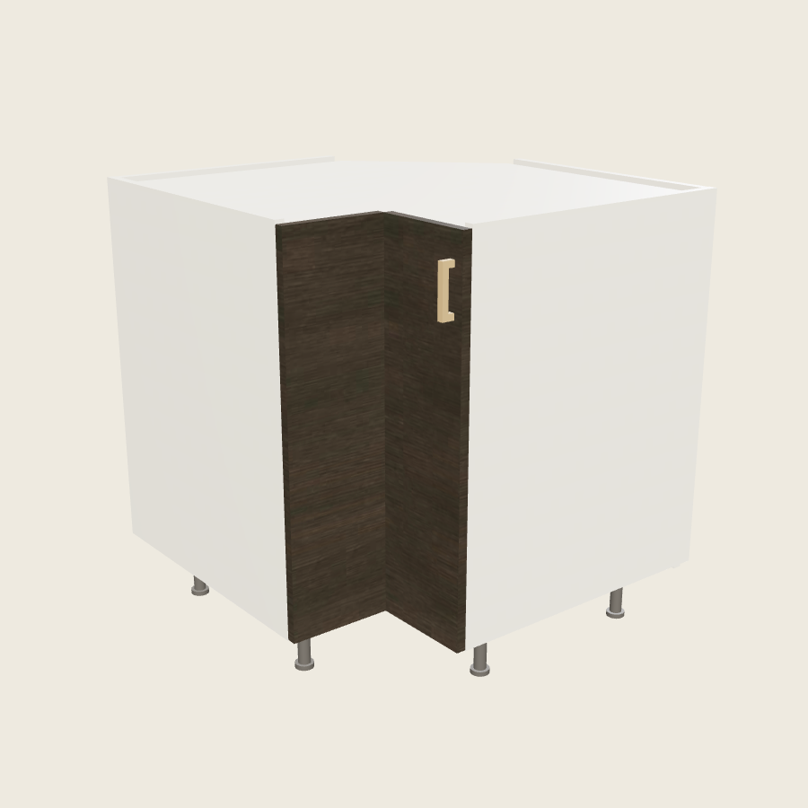 Torino Dark Wood Base Easy Reach Cabinets with Lazy Susan - LSB33 — 2020 catalog rendering; left-hand arrangement shown; finish and installed options are illustrative