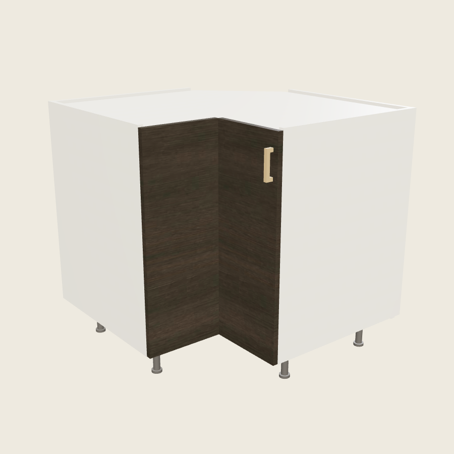 Torino Dark Wood Base Easy Reach Cabinets with Lazy Susan - LSB36 — 2020 catalog rendering; left-hand arrangement shown; finish and installed options are illustrative