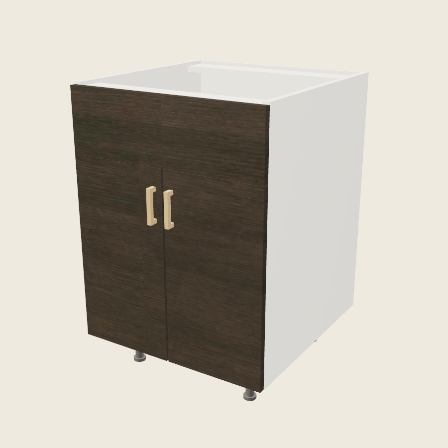 Torino Dark Wood Double Door Single False Drawer Front Sink Base - SB24 — 2020 catalog rendering; finish and installed options are illustrative