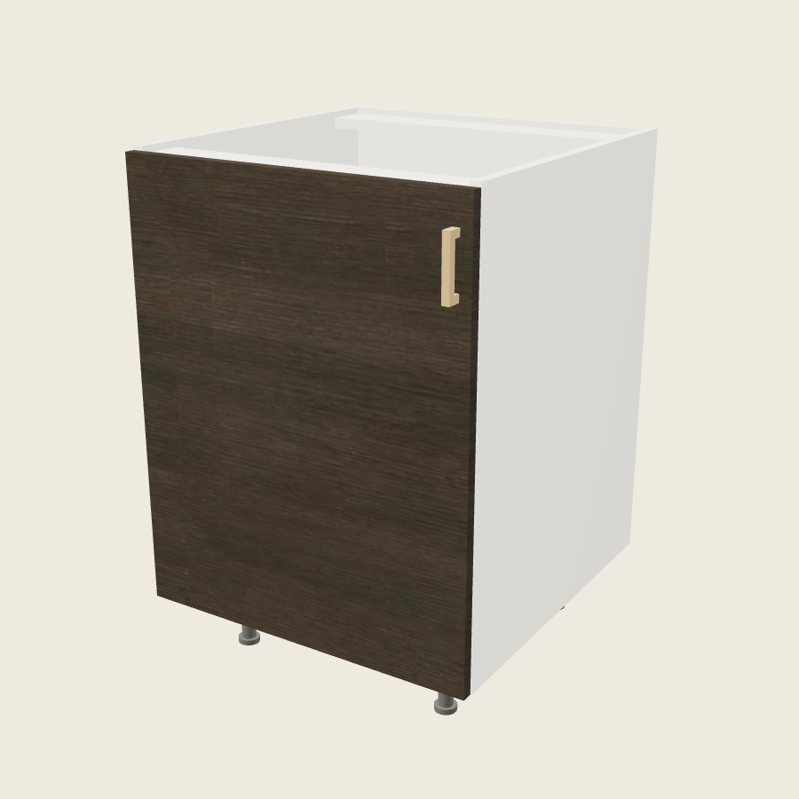 Torino Dark Wood Full Height Single Door Sink Base - SB24SFH — 2020 catalog rendering; left-hand arrangement shown; finish and installed options are illustrative