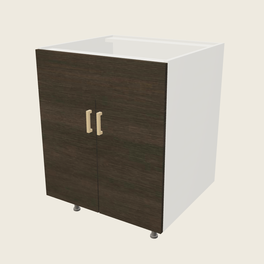Torino Dark Wood Double Door Single False Drawer Front Sink Base - SB27 — 2020 catalog rendering; finish and installed options are illustrative