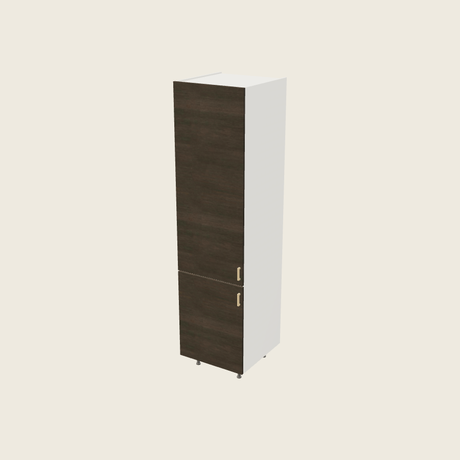 Torino Dark Wood Tall Utility Cabinet - T2494 — 2020 catalog rendering; left-hand arrangement shown; finish and installed options are illustrative
