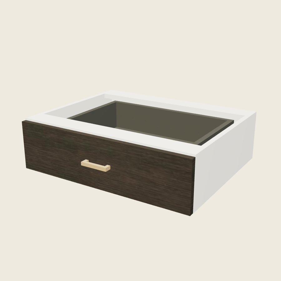 Torino Dark Wood Vanity Knee Drawer - VKD27 — 2020 catalog rendering; finish and installed options are illustrative