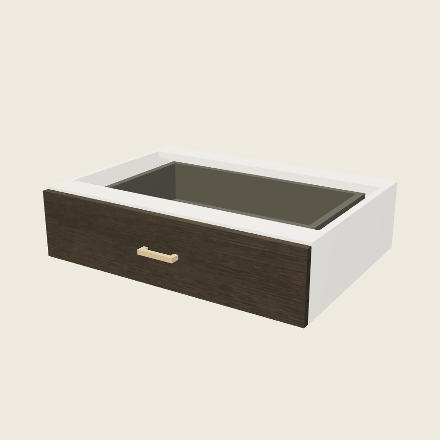 Torino Dark Wood Vanity Knee Drawer - VKD30 — 2020 catalog rendering; finish and installed options are illustrative