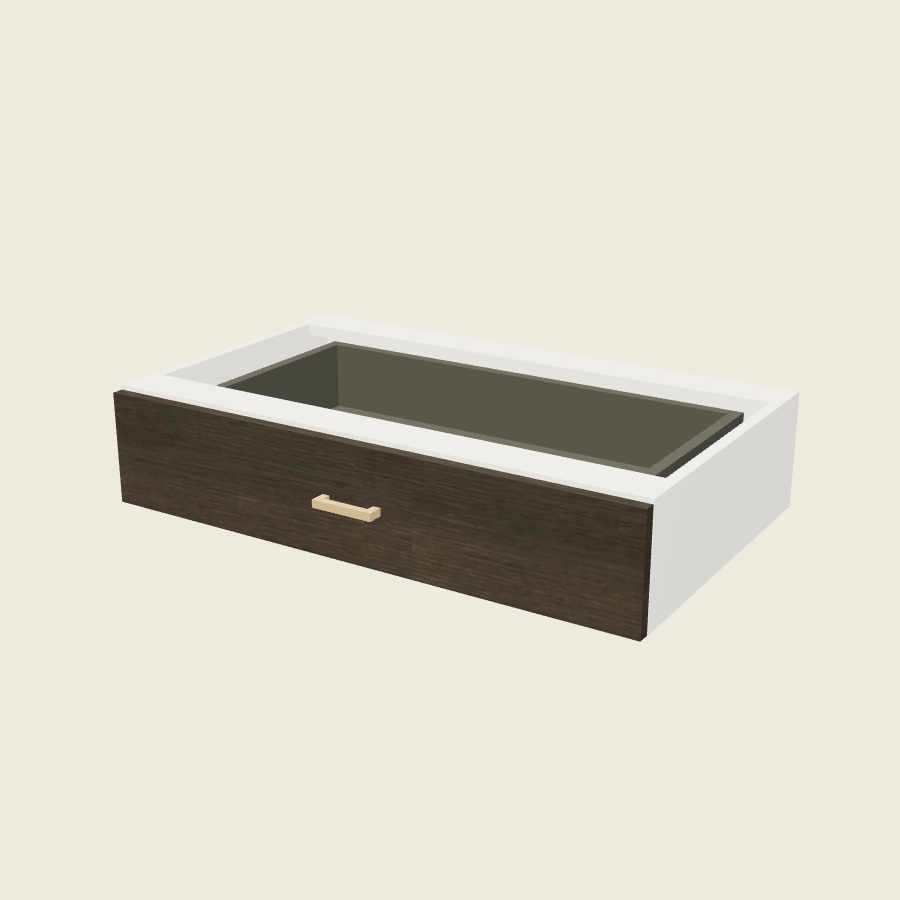 Torino Dark Wood Vanity Knee Drawer - VKD36 — 2020 catalog rendering; finish and installed options are illustrative