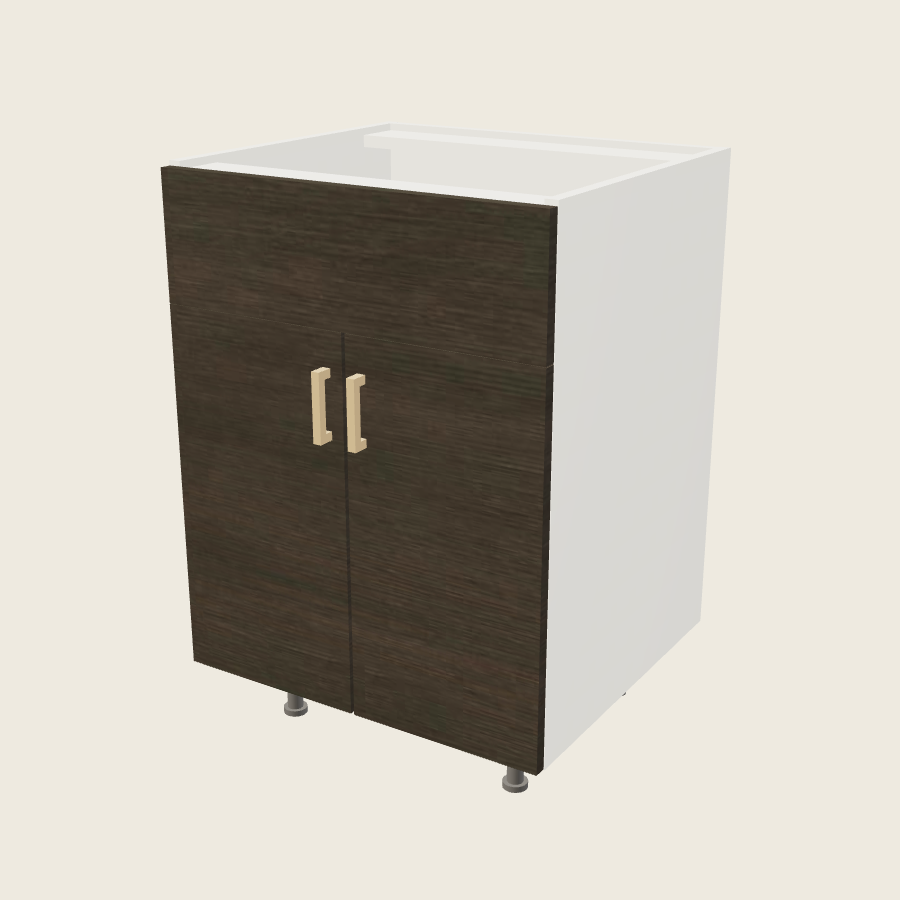 Torino Dark Wood Double Door Single False Drawer Front Vanity Sink Base - VSB24 — 2020 catalog rendering; finish and installed options are illustrative
