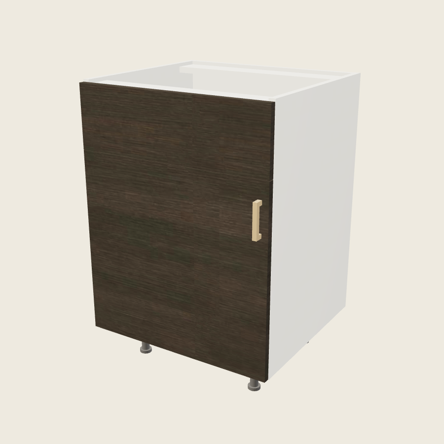 Torino Dark Wood Single Door Single False Drawer Front Vanity Sink Base - VSB24S — 2020 catalog rendering; left-hand arrangement shown; finish and installed options are illustrative