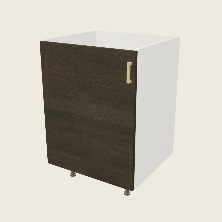 Torino Dark Wood One Door Vanity Sink Base - VSB24SFH — 2020 catalog rendering; left-hand arrangement shown; finish and installed options are illustrative