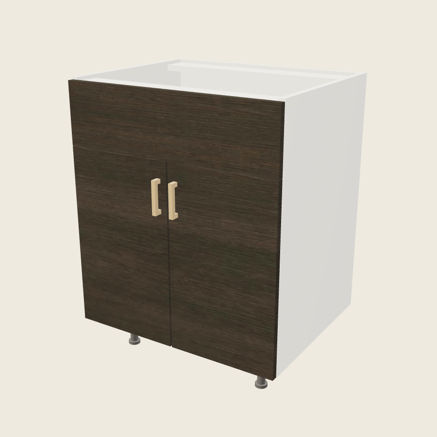 Torino Dark Wood Double Door Single False Drawer Front Vanity Sink Base - VSB27 — 2020 catalog rendering; finish and installed options are illustrative