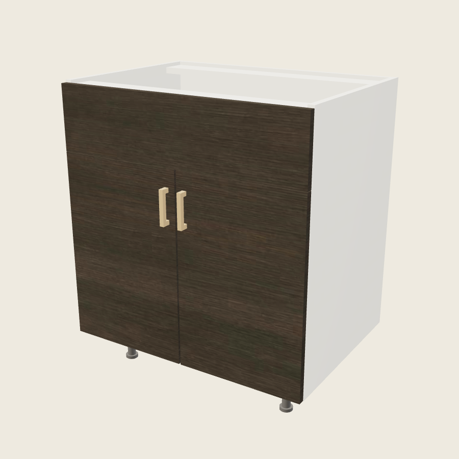 Torino Dark Wood Double Door Single False Drawer Front Vanity Sink Base - VSB30 — 2020 catalog rendering; finish and installed options are illustrative