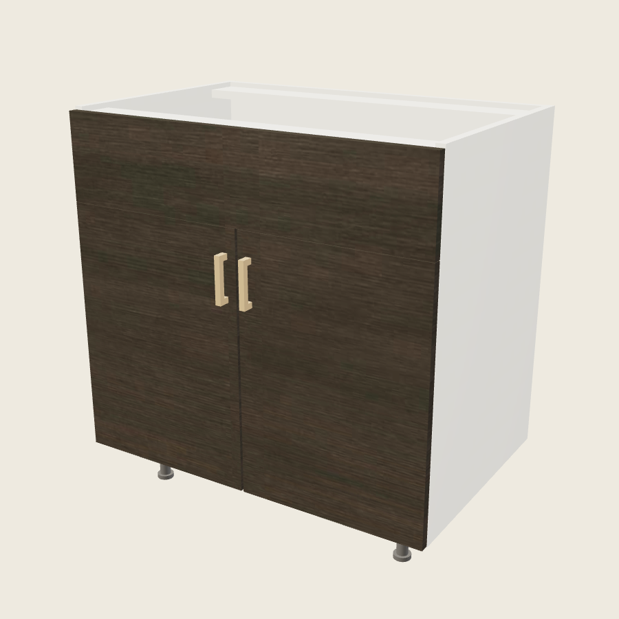 Torino Dark Wood Double Door Single False Drawer Front Vanity Sink Base - VSB33 — 2020 catalog rendering; finish and installed options are illustrative