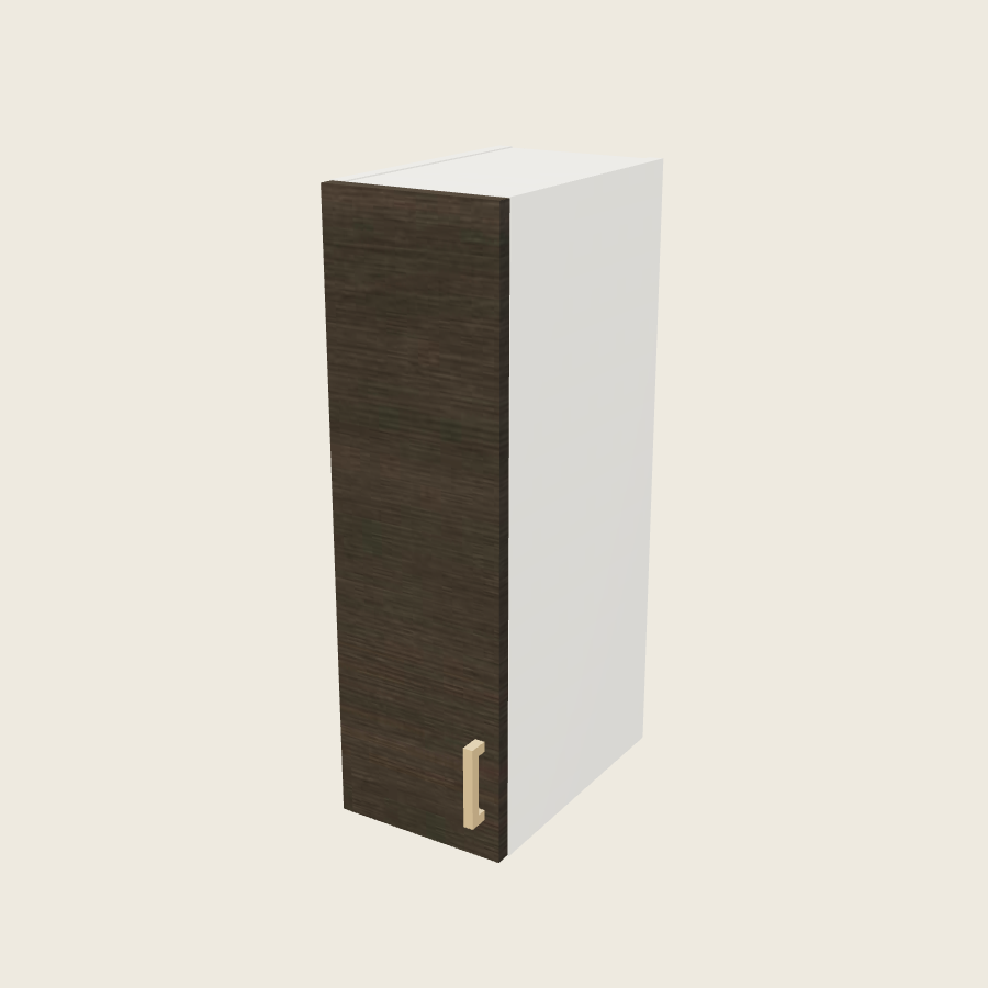 Torino Dark Wood Single Door Wall Cabinet - W0930 — 2020 catalog rendering; left-hand arrangement shown; finish and installed options are illustrative