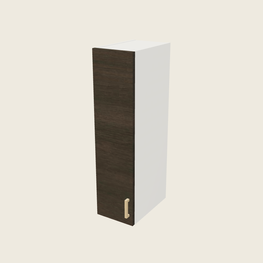 Torino Dark Wood Single Door Wall Cabinet - W0935 — 2020 catalog rendering; left-hand arrangement shown; finish and installed options are illustrative