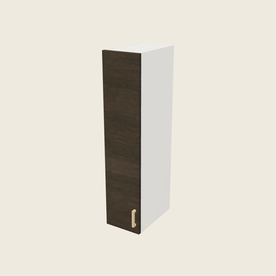 Torino Dark Wood Single Door Wall Cabinet - W0940 — 2020 catalog rendering; left-hand arrangement shown; finish and installed options are illustrative