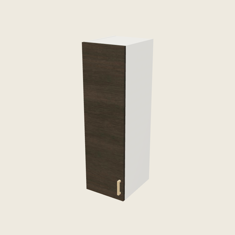 Torino Dark Wood Single Door Wall Cabinet - W1240 — 2020 catalog rendering; left-hand arrangement shown; finish and installed options are illustrative