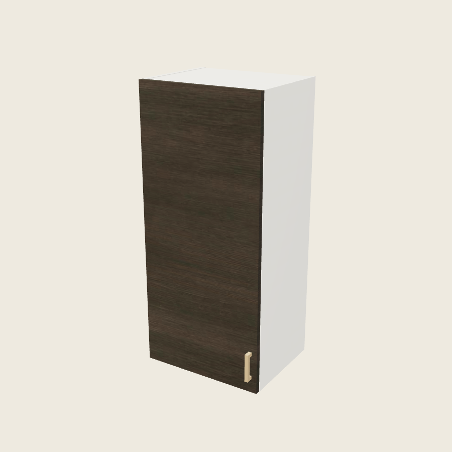 Torino Dark Wood Single Door Wall Cabinet - W1840 — 2020 catalog rendering; left-hand arrangement shown; finish and installed options are illustrative