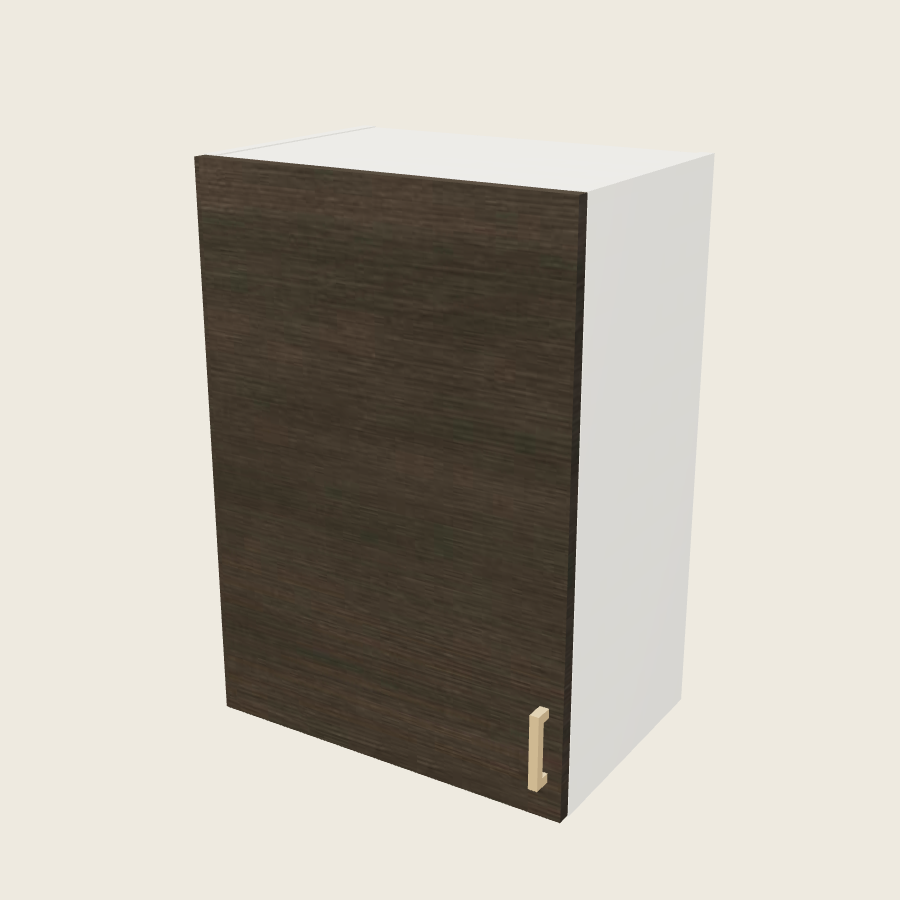 Torino Dark Wood Single Door Wall Cabinet - W2130 — 2020 catalog rendering; left-hand arrangement shown; finish and installed options are illustrative