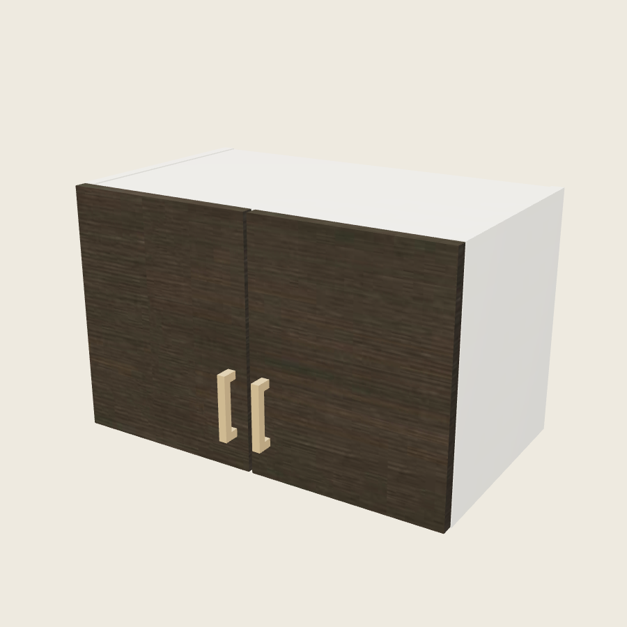 Torino Dark Wood Double Door Wall Cabinet - W2415 — 2020 catalog rendering; finish and installed options are illustrative