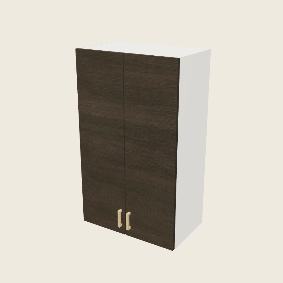 Torino Dark Wood Double Door Wall Cabinet - W2440 — 2020 catalog rendering; finish and installed options are illustrative