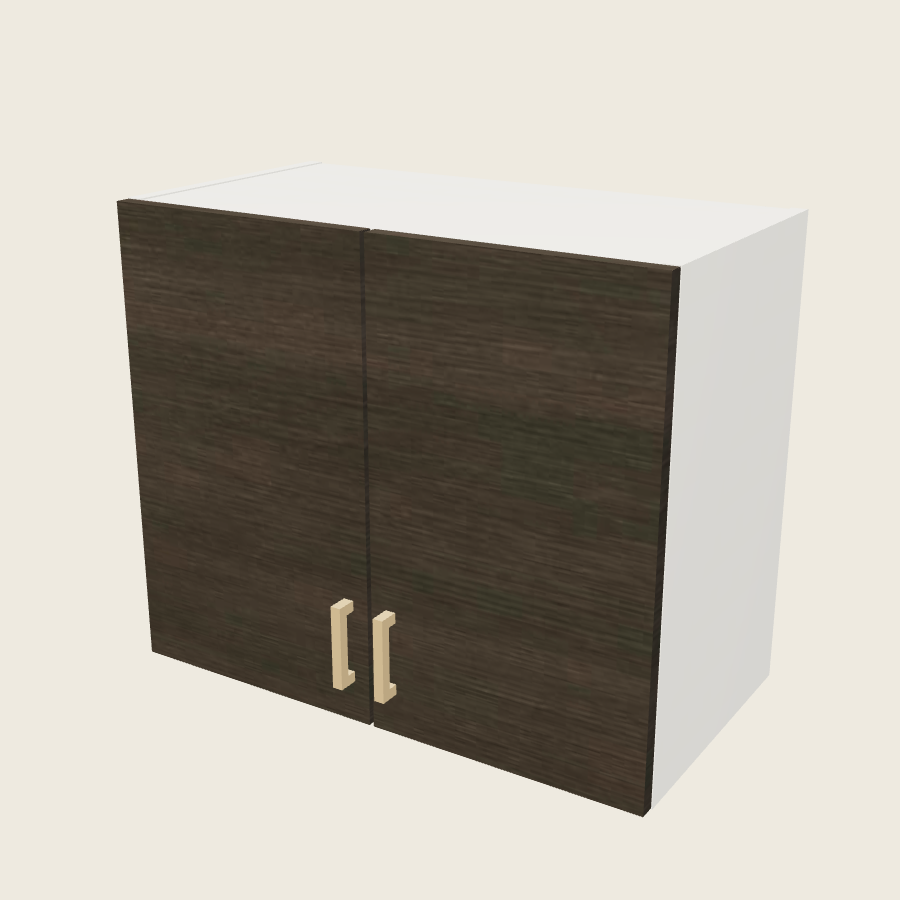 Torino Dark Wood Double Door Wall Cabinet - W2723 — 2020 catalog rendering; finish and installed options are illustrative