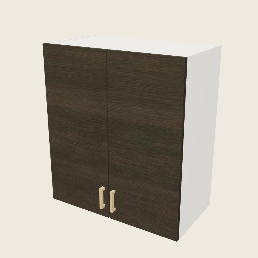 Torino Dark Wood Double Door Wall Cabinet - W2730 — 2020 catalog rendering; finish and installed options are illustrative