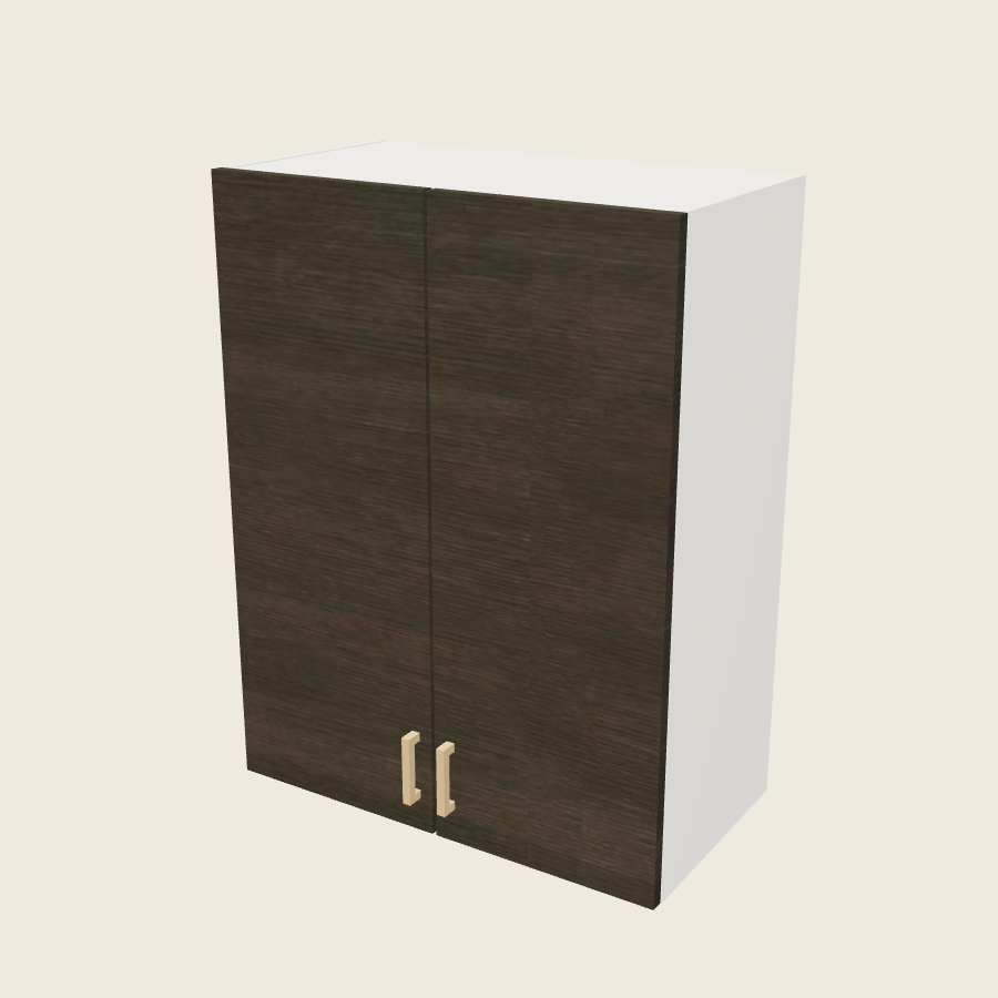 Torino Dark Wood Double Door Wall Cabinet - W2735 — 2020 catalog rendering; finish and installed options are illustrative
