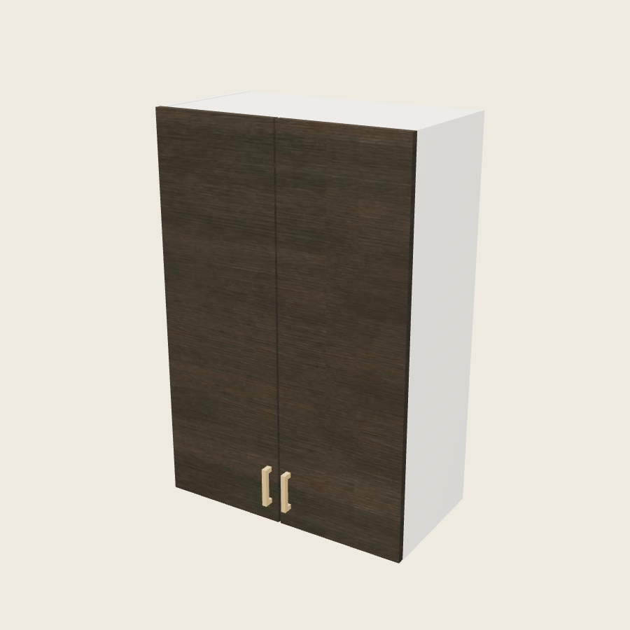 Torino Dark Wood Double Door Wall Cabinet - W2740 — 2020 catalog rendering; finish and installed options are illustrative