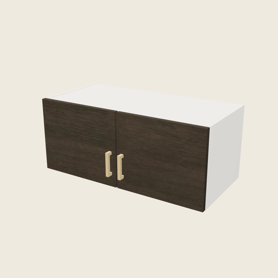 Torino Dark Wood Double Door Wall Cabinet - W3012 — 2020 catalog rendering; finish and installed options are illustrative