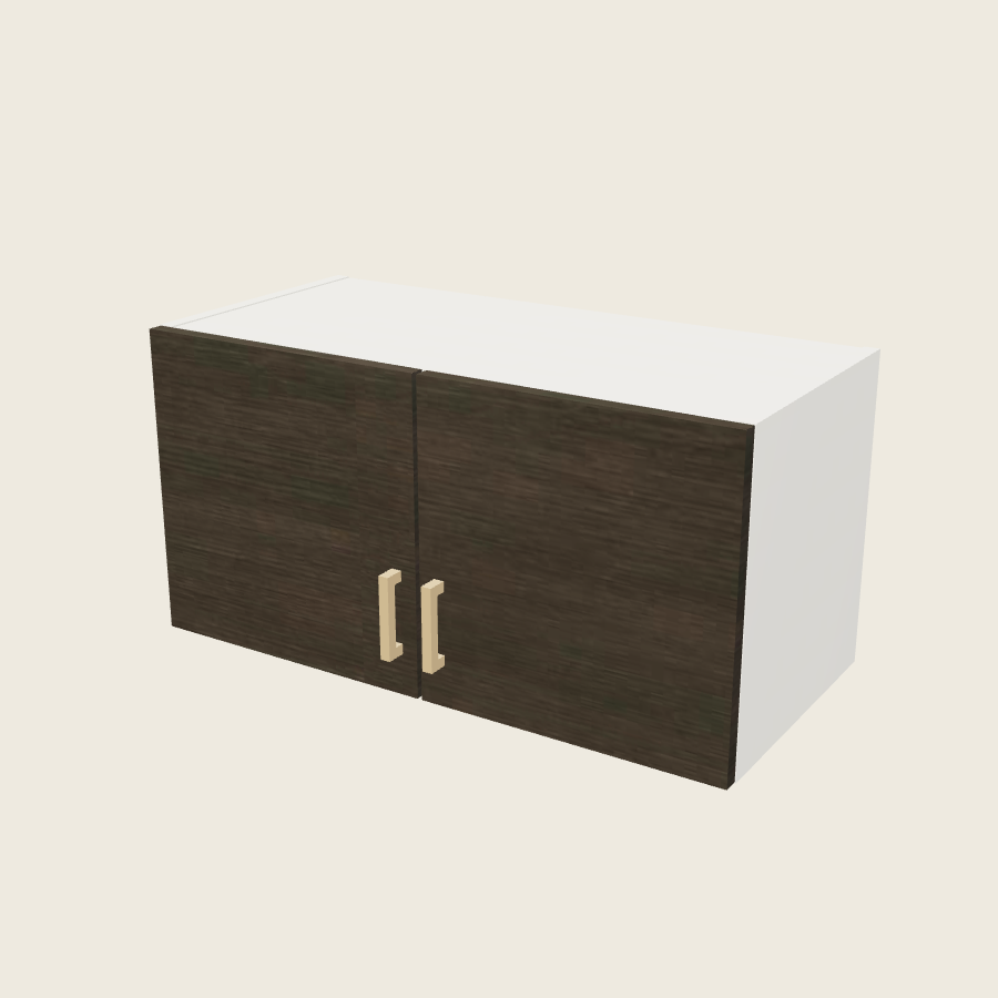 Torino Dark Wood Double Door Wall Cabinet - W3015 — 2020 catalog rendering; finish and installed options are illustrative