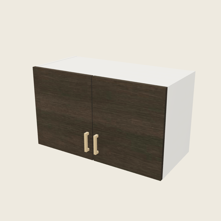 Torino Dark Wood Double Door Wall Cabinet - W3018 — 2020 catalog rendering; finish and installed options are illustrative