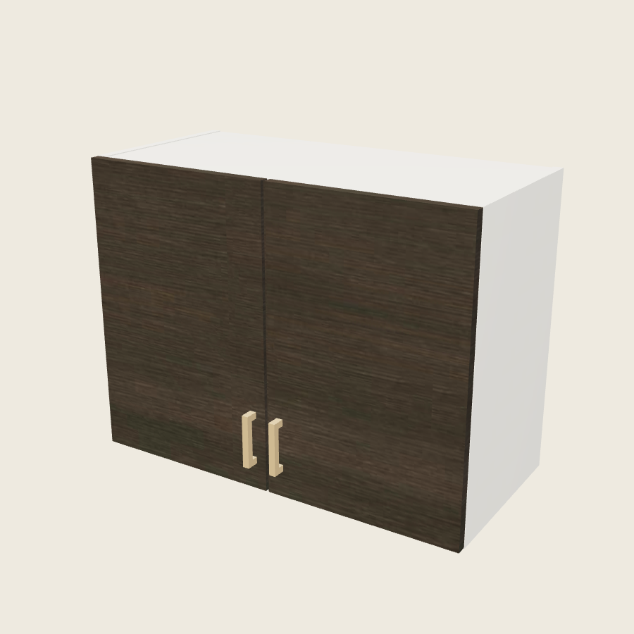 Torino Dark Wood Double Door Wall Cabinet - W3023 — 2020 catalog rendering; finish and installed options are illustrative