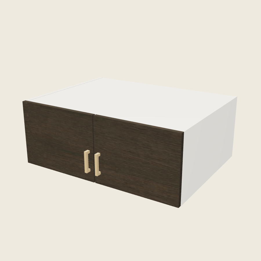Torino Dark Wood Double Door Wall Cabinet - W331224 — 2020 catalog rendering; finish and installed options are illustrative