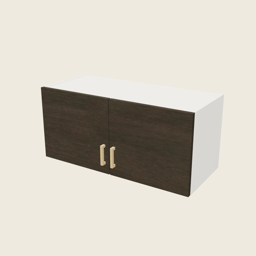 Torino Dark Wood Double Door Wall Cabinet - W3315 — 2020 catalog rendering; finish and installed options are illustrative