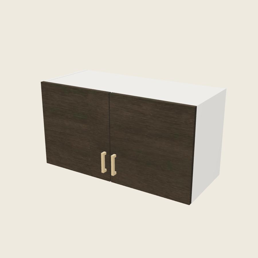 Torino Dark Wood Double Door Wall Cabinet - W3318 — 2020 catalog rendering; finish and installed options are illustrative