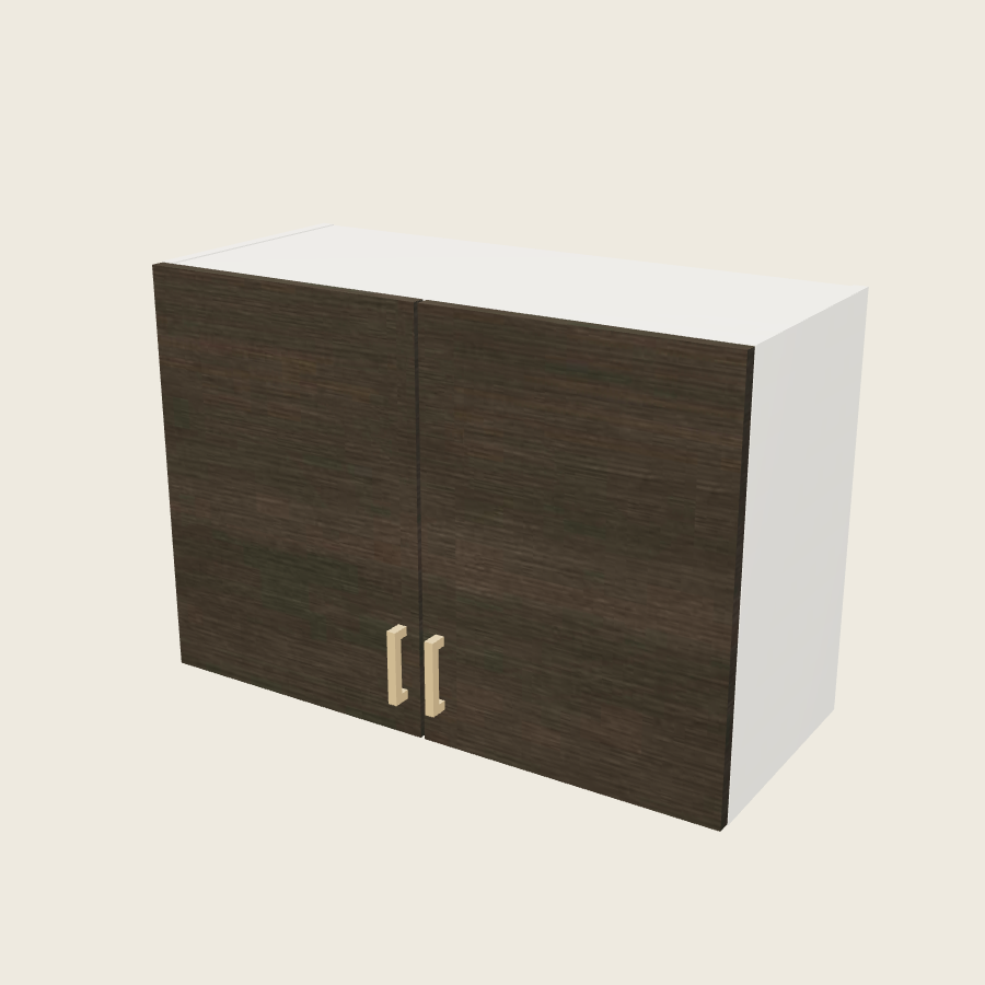 Torino Dark Wood Double Door Wall Cabinet - W3323 — 2020 catalog rendering; finish and installed options are illustrative