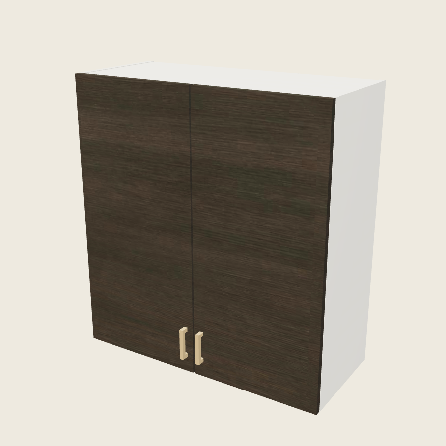 Torino Dark Wood Double Door Wall Cabinet - W3335 — 2020 catalog rendering; finish and installed options are illustrative