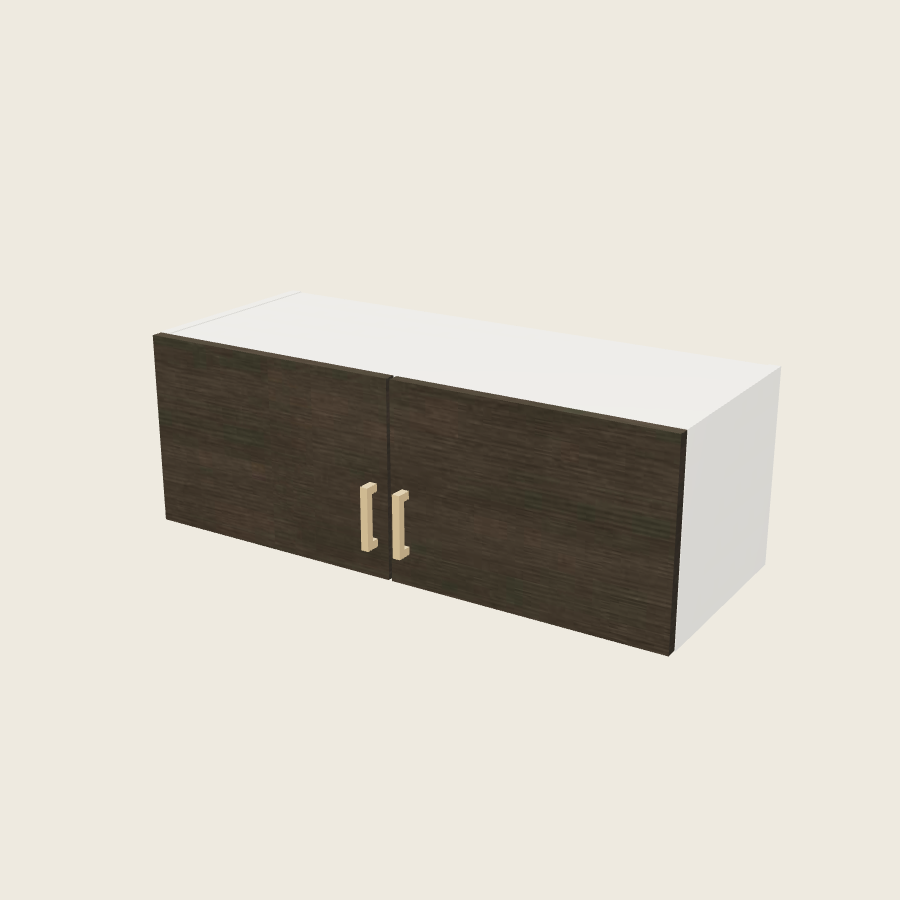 Torino Dark Wood Double Door Wall Cabinet - W3612 — 2020 catalog rendering; finish and installed options are illustrative