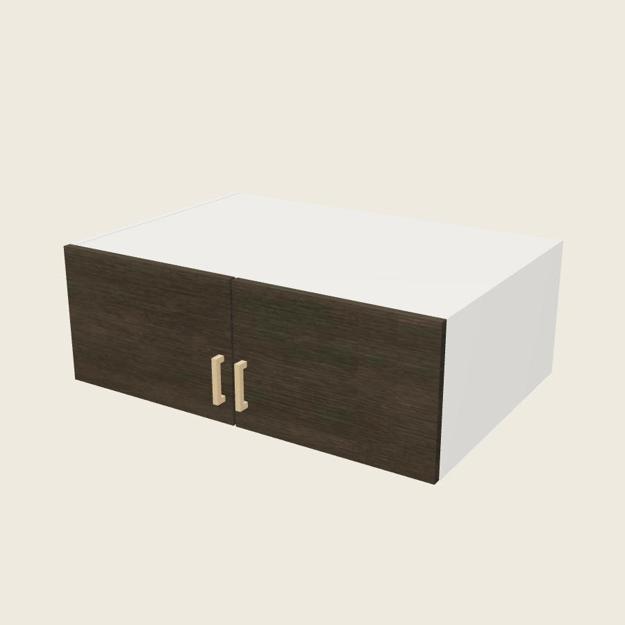 Torino Dark Wood Double Door Wall Cabinet - W361224 — 2020 catalog rendering; finish and installed options are illustrative